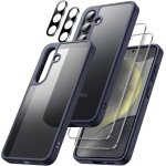 5 in 1 matte case for samsung galaxy s24 5g with 2 pack screen protectors and camera lens protector, ...