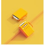 (5000mah�yellow 2) mini power bank avec 4 directions int�gr�es, chargeur portable, jolie banque d'alimentatio ...