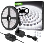 5m ruban led 1200lm blanc froid dimmable, 12v 6000k 300leds 2835, bande led autocollant avec variateur, ...