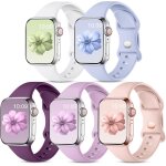 5pack bracelets compatible avec apple watch bracelet 41mm 38mm 40mm 42mm, sangles sport silicone souple ...