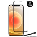 [5pack] verre tremp� pour apple iphone 12 pro max film de protection bords noir avec stylet toproduits� ...