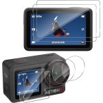[6 pices protecteur d'cran pour dji action 5 pro, 2 × protecteur d'cran en verre tremp ultra transparent ...