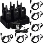 6 talkie walkie longue port�e avec radio bidirectionnelle pour s�curit�, restaurant et h�tel noir