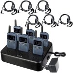 6 talkie walkie professionnels longue distance 16 canaux noir