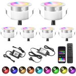 6x bluetooth smart dimmable 0. 6w blanc chaud blanc froid, blanc lampes de sol encastres 3 en 1 led ...