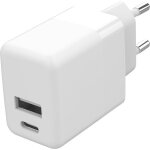 Accezz wall charger - chargeur - connexion usb - c et usb - power delivery - 20 watt - blanc