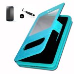 Acer liquid jade z super pack premuim etui fentres housse coque folio turquoise pu + mini stylet screen ...