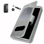Acer liquid z4 duo super pack premuim etui fentres housse coque folio argent pu + mini stylet screen ...
