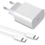 Adaptateur d'alimentation usbc 20 w chargeur rapide avec cble de charge usb c vers c de 2 m pour iphone ...