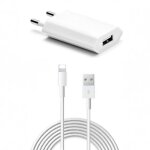 Adaptateur chargeur prise secteur 1a + c�ble usb 2 m�tre pour iphone 8 plus