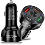 Adaptateur de chargeur de voiture 4 ports usb 20 w pd compatible avec lecteurs mp3, iphone, ipod, t�l�phones ...