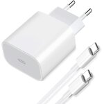 Adaptateur secteur usb c 20w avec c�ble c vers c 200cm compatible avec ipad pro 2021, pro 2020, pro 2018, ...