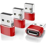 Adaptateur usb vers usb c 4 pack, type c femelle usb a m�le convertisseur chargeur pour iphone 16 15 ...