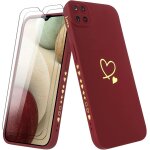 Aefj - coque pour samsung galaxy a12 / m12 / a12 nacho avec 2 pices verre tremp, etui fille avec or ...