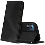 Aer - coque pour motorola moto e13, premium etui housse en cuir de protection avec [emplacements cartes] ...