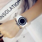 Ages harajuku style horloge couleur bonbon couples montre bracelet en cuir pu montres a quartz pour unisexe ...