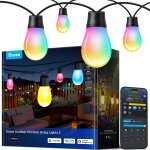 Aiou - guirlandes lumineuses extrieur, 15m ampoules led rgbic blanc chaud, wifi lampe jardin, fonctionne ...