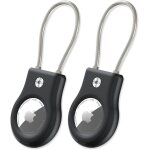 Airtag lot de 2 porte - cl�s avec c�ble m�tallique, protection robuste, compatible avec apple airtag ...