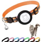 Airtag - collier de chaton avec support apple air tag et cloche pour fille et garon, 0. 4 amaran. orange. ...