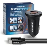Allume cigare 54w + 60w cable rapide ¿ double charger voiture simultan� r�el ¿ usbc pd 36w + usba qc ...