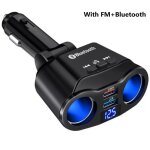 Allume - cigare chargeur de voiture double usb qc 3. 0 charge rapide 12v auto fm emetteurs bluetooth ...