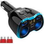 Allume cigare usb adaptateur 2 - prise, prise de voiture 3 ports chargeur de voiture type c multi prise ...