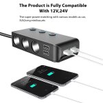 Allume - cigare de voiture qc3. 0, charge rapide, chargeur de tlphone a 3 ports usb, 3 prises de fume, ...