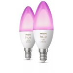 Ampoule connect�e philips pack x 2 ampoules white&colors e14