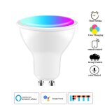 Ampoule connect�e tuya wifi, lampe led, tasse de lumi�re 4w rgb + cw, support tuya google home, t�l�commande ...