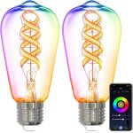 Ampoule connect�e wifi e27 5w st64 edison vintage lampe a filament led multicouleurs blanc chaud, equivalent ...