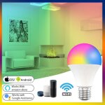 Ampoule connect�e wifi, tuya e27 b22, 15w, rgb + cct, commande vocale, fonctionne avec alexa google home ...