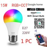 Ampoule intelligente led wifi 15w, lampe rgb variable, contr�le vocal, e27 b22, pour maison connect�e, ...
