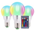 Ampoule intelligente rgb 16 couleurs, 3w e26 e27 b22, avec t�l�commande, signe n�on d'int�rieur, variable, ...