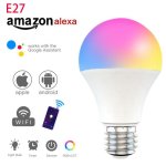 Ampoule intelligente wifi 15w e27 e26 b22, variable rgb + cct, commande vocale, fonctionne avec alexa ...