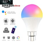 Ampoule intelligente wifi 9w, e27, e26, b22, rgb + cct, couleur changeante, commande vocale, fonctionne ...
