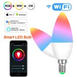 Ampoule led candlabre intelligente, ampoule lustre wi - fi e12, compatible avec alexa et google home, ...