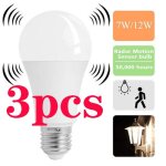 Ampoule led e27 5 / 7 / 9 / 12w, 3 pi�ces, lampe intelligente, veilleuse blanche froide, economie d'�nergie, ...
