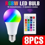 Ampoule led e27 rgb, 220v, 110v, lampe intelligente, veilleuse avec t�l�commande ir, eclairage de maison, ...
