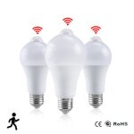 Ampoule led a induction de corps humain e27 12w 15w 18w 20w, veilleuse intelligente avec capteur de mouvement ...