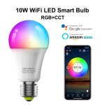Ampoule led intelligente e27 rgbww 10w, lampe magique, projecteur, d�coration de maison, lampes a couleurs ...