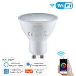 Ampoule led intelligente gu10, projecteur rgb 5w ir, télécommande wifi, commande via application, variable, ... Ampoule led intelligente gu10, projecteur rgb 5w ir, télécommande wifi, commande via application, variable, ...