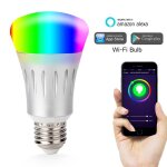 Ampoule led intelligente sans fil wi fi e27 7w, multicolore, télécommande ac85 265v, variable, pour echo ... Ampoule led intelligente sans fil wi fi e27 7w, multicolore, télécommande ac85 265v, variable, pour echo ...