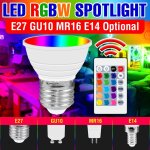 Ampoule led rgb e27, projecteur de couleur, lampe gu10 e14, 15w, ampoule intelligente mr16, 220v, variable, ...