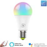 Ampoule magique intelligente wifi, lampe led rgbcw e27, fonctionne avec alexa / google home, 100 - 240v ...