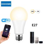 Ampoule wifi intelligente, lampe led 9w, projecteur chaud / froid, veilleuse pour la dcoration de la ...