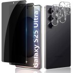 Anti - spy tempered glass for samsung galaxy s25 ultra 5g, 2 pieces privacy screen protector and 2 pieces ...