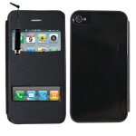 Apple iphone 4 / 4s / 4g: coque etui housse pochette plastique view case + stylet - noir Apple iphone 4 / 4s / 4g: coque etui housse pochette plastique view case + stylet - noir