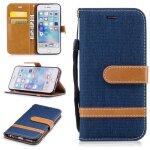 Apple iphone 6 6s coque, saturcase premium jeans style denim et pu cuir magn�tique flip portefeuille ...