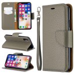 Apple iphone x / xs coque, saturcase litchi pu cuir magn�tique flip portefeuille support porte - carte ...