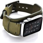 Compatible avec apple watch bracelet 49mm 45mm 44mm 42mm, bande en cuir vritable strap avec boucle en ...